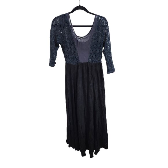 FREE PEOPLE Black Midi Dress "Lonesome Dove" Size 8 - Picture 4 of 9